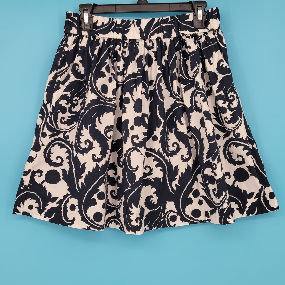 Banana Republic A-Line Skirt Women Size 0 Navy White Cotton heritage collection